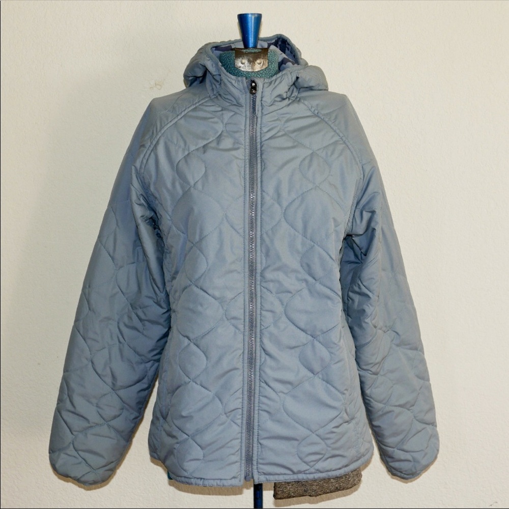 Patagonia reversible grey puffer.